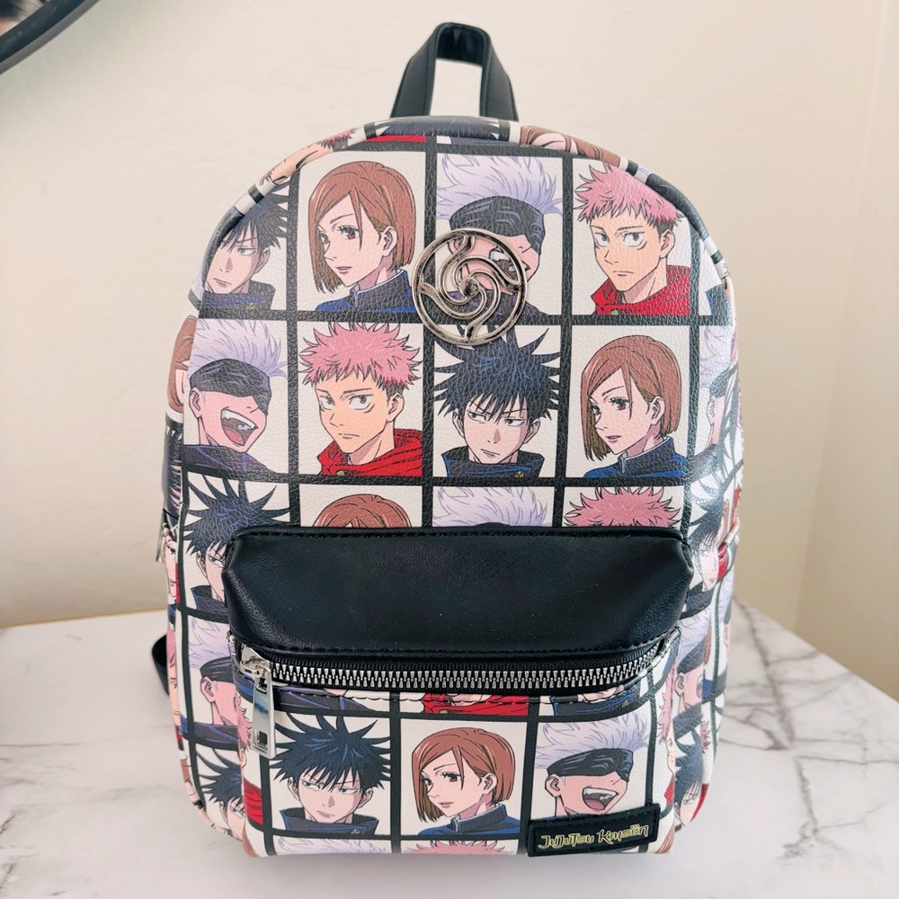 Jujutsu‎ Kaisen Character Grid Mini Backpack BioWorld Hot Topic EUC Black
